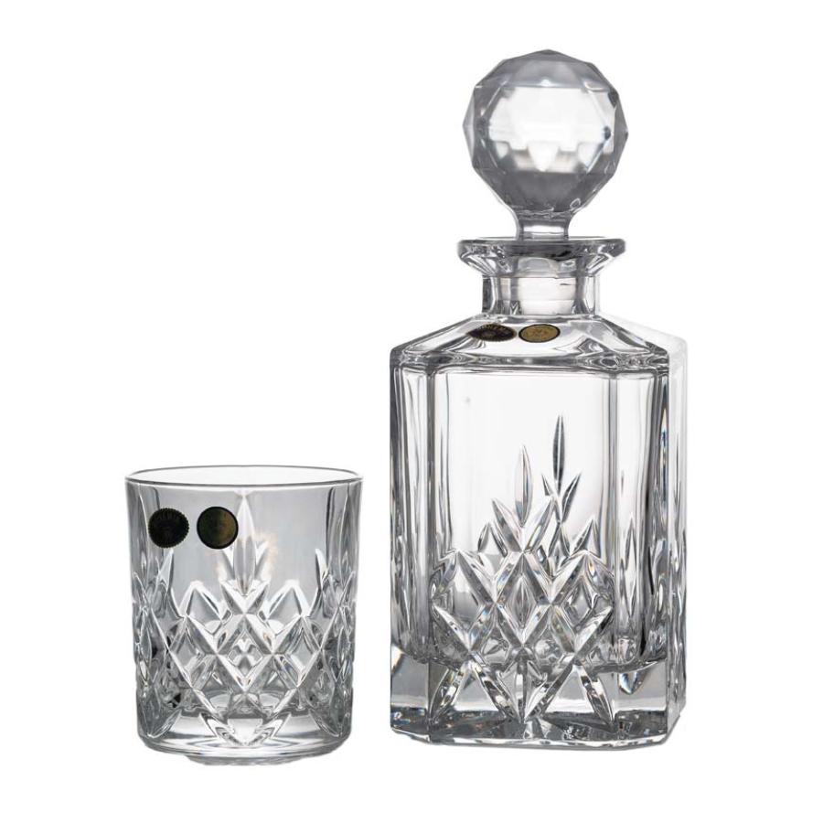 BRIXTON - Pahare whisky si decanter Cristal Bohemia (set 7 piese)