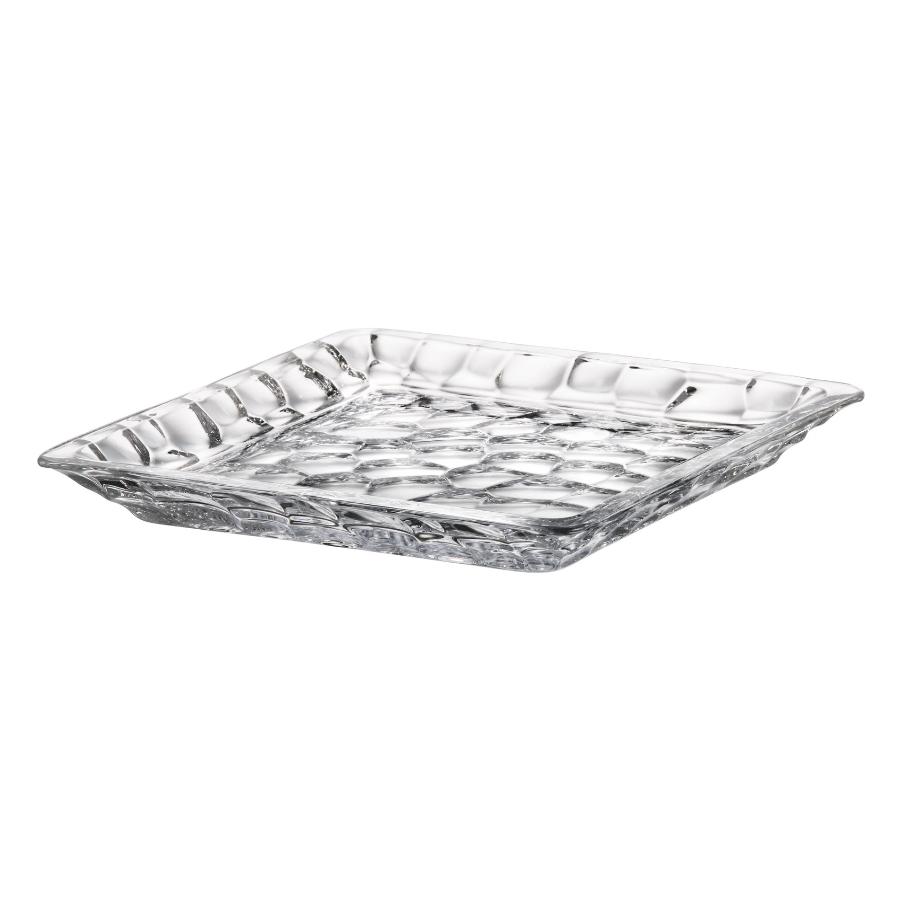 MARBLE - Platou sticla cristalina Bohemia 26 cm