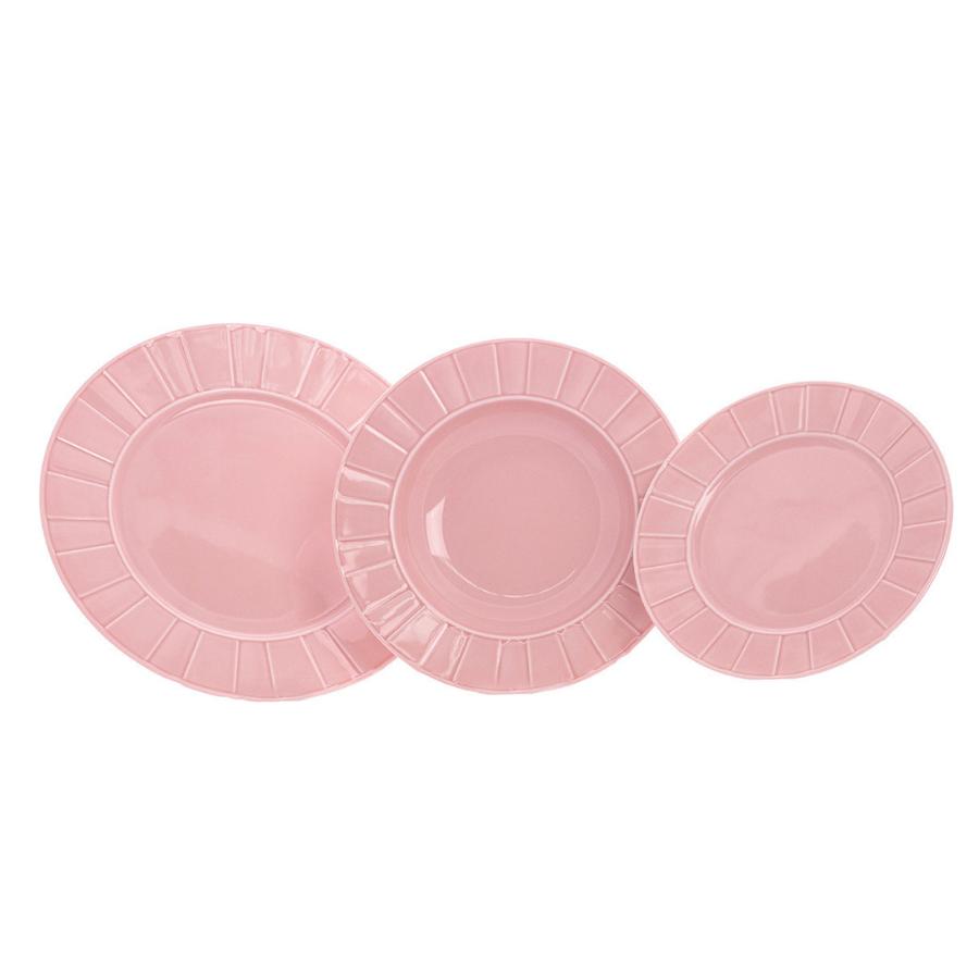 OCTAVIA CORAL - Serviciu de masa portelan (6 persoane - 18 piese)