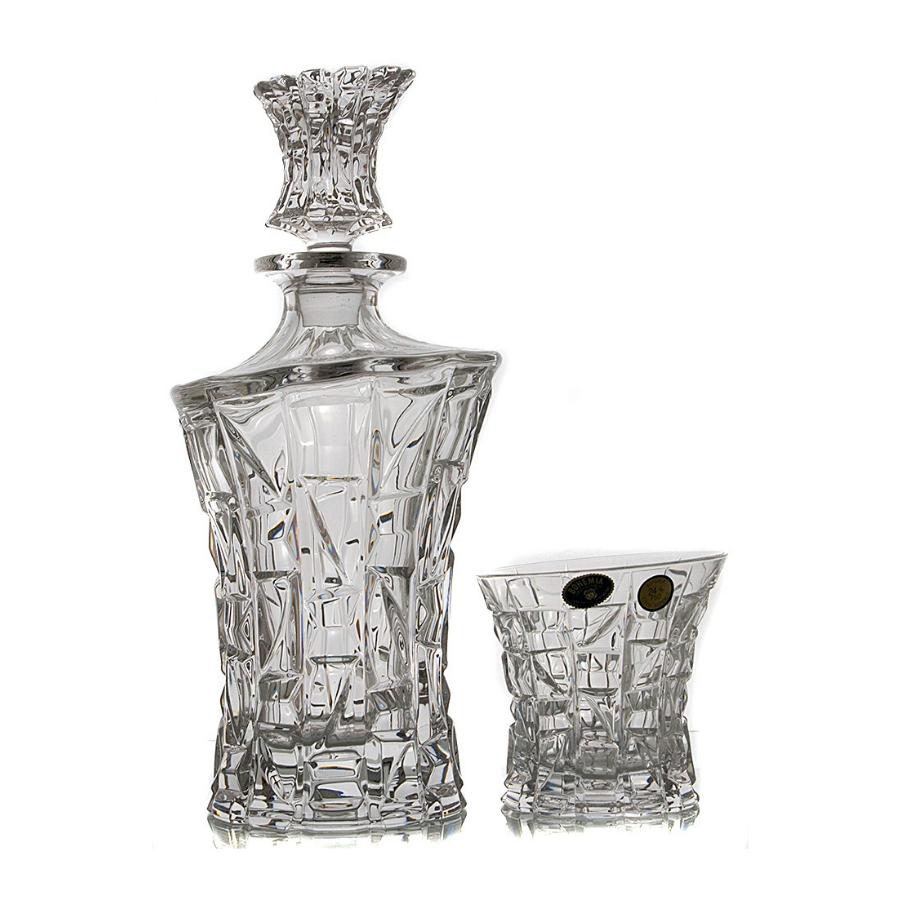 PATRIOT - Pahare whisky si decanter Cristal Bohemia (set 7 piese)