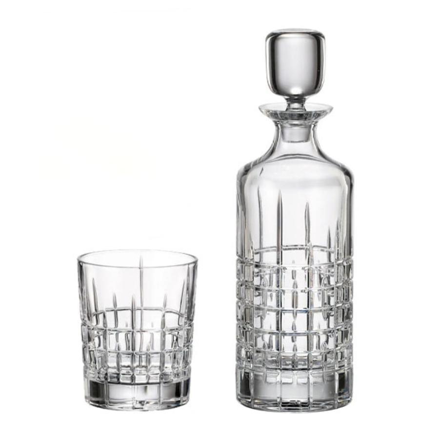 RICKY - Pahare whisky si decanter Cristal Bohemia (set 7 piese)