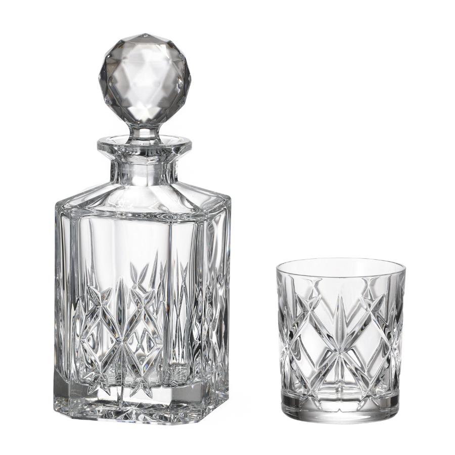 YORK - Pahare whisky si decanter Cristal Bohemia (set 7 piese)