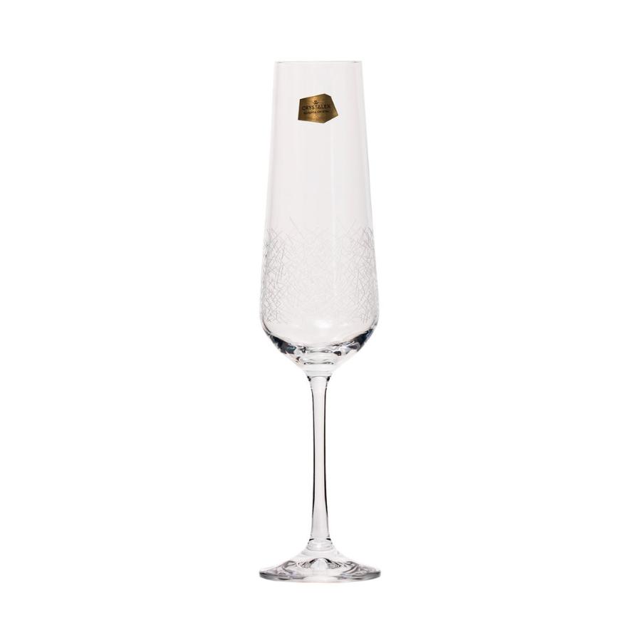 SANDRA FROZEN - Pahare sampanie sticla cristalina Bohemia 200 ml (set 6 bucati)