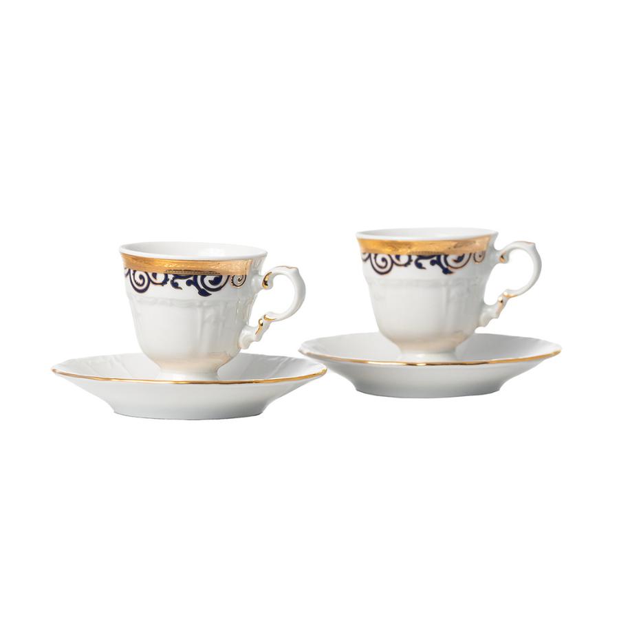 MARIE LOUISE decor AUR - Serviciu de cafea portelan Bohemia (6 persoane - 12 piese)