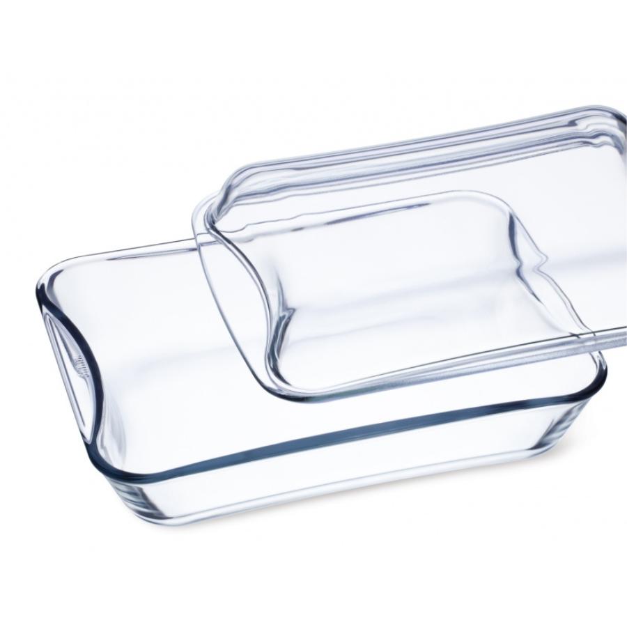 EXCLUSIVE - Vas sticla termorezistenta rectangular cu capac 2.5 l + 1.9 l