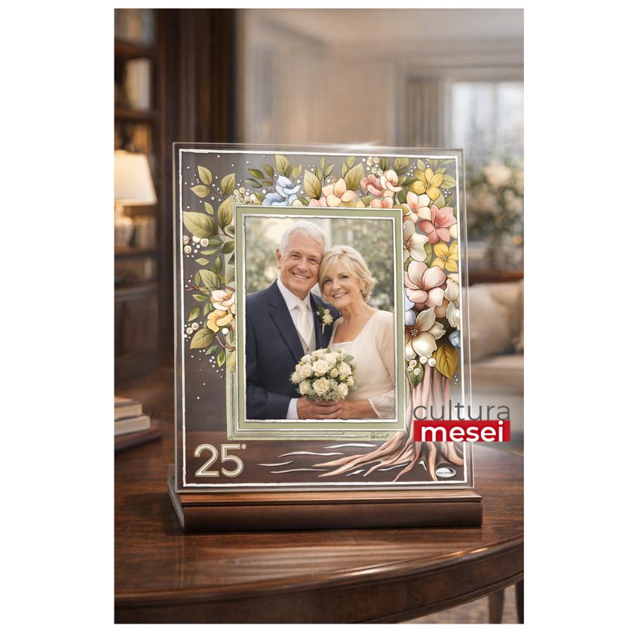 Rama Foto "Bellagio" 13x18 cm Pomul Vietii - cadou aniversare 25 Ani Casatorie Nunta de Argint
