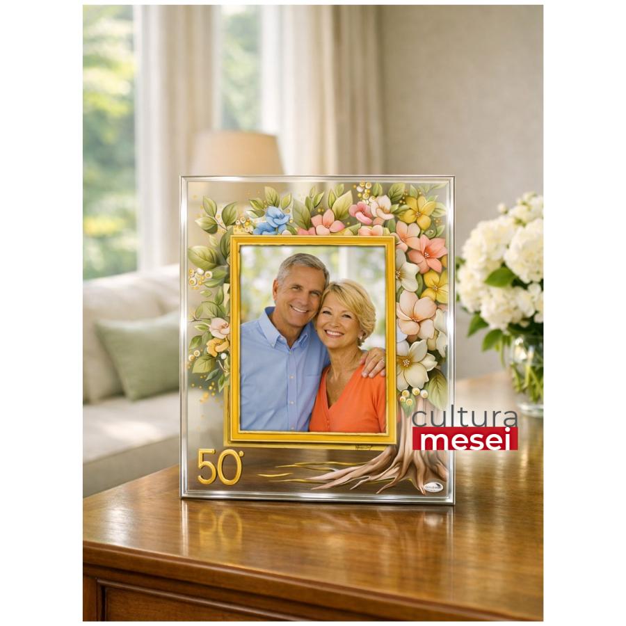 Rama Foto "Bellagio" 13x18 cm Pomul Vietii - cadou aniversare 50 Ani Casatorie Nunta de Aur