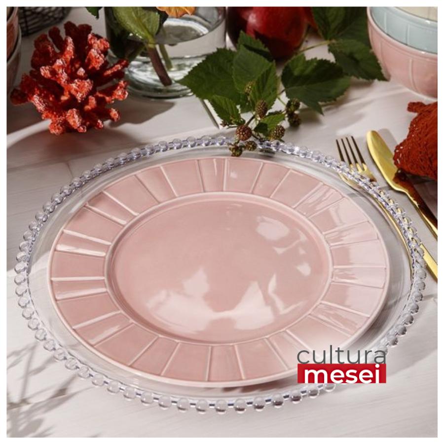 OCTAVIA CORAL - Serviciu de masa portelan (6 persoane - 18 piese)