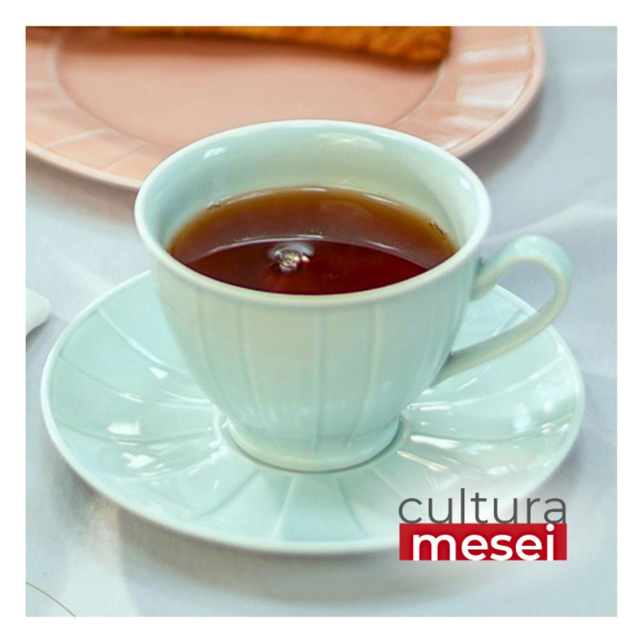 OCTAVIA MINT - Serviciu de ceai/cafea portelan (6 persoane - 12 piese)
