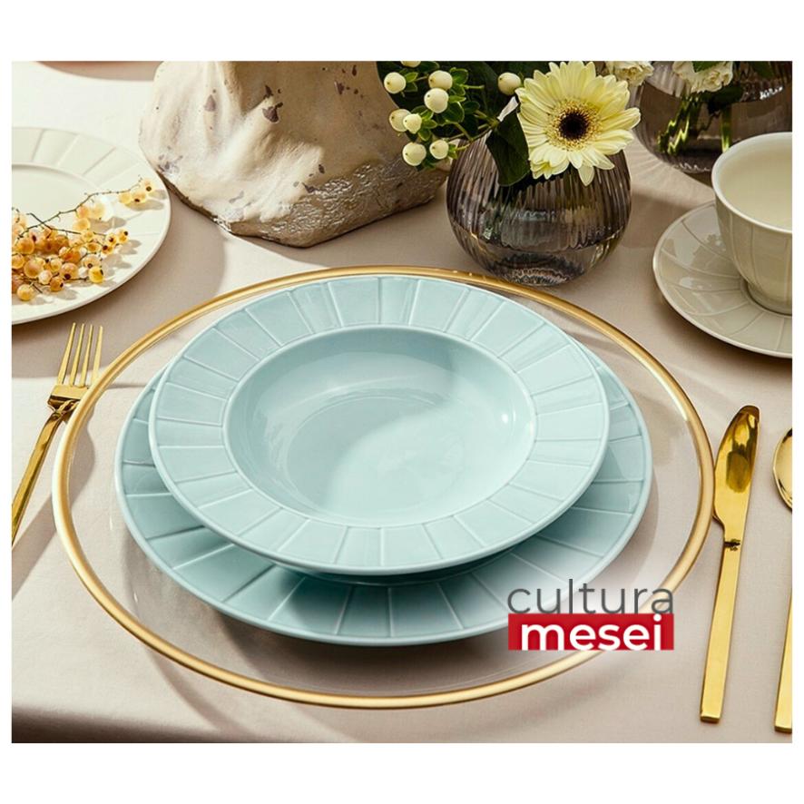 OCTAVIA MINT - Serviciu de masa portelan (6 persoane - 18 piese)