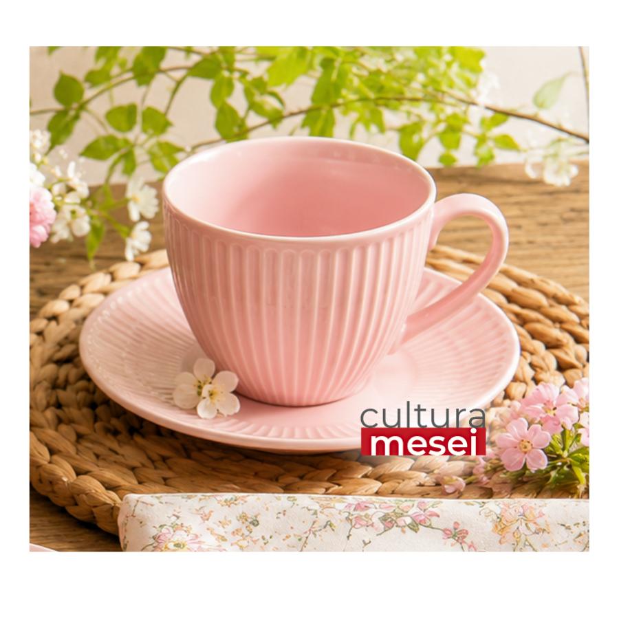 DALIA ROSE - Serviciu de ceai/cafea portelan (6 persoane - 12 piese)