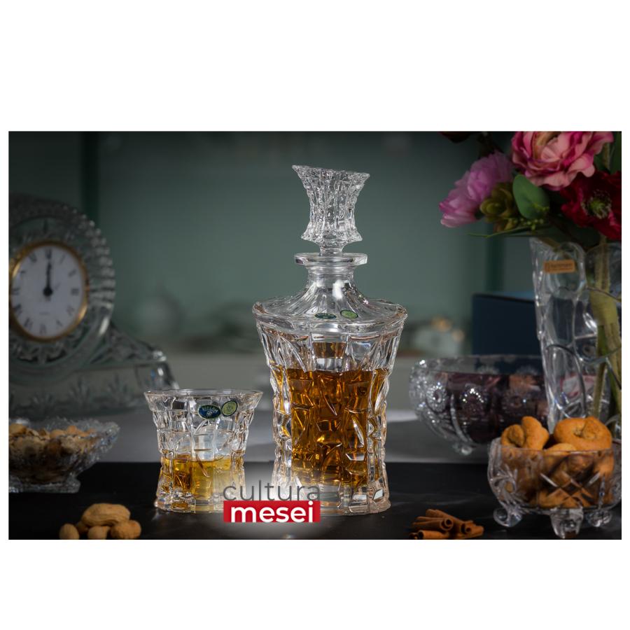 PATRIOT - Pahare whisky si decanter Cristal Bohemia (set 7 piese)