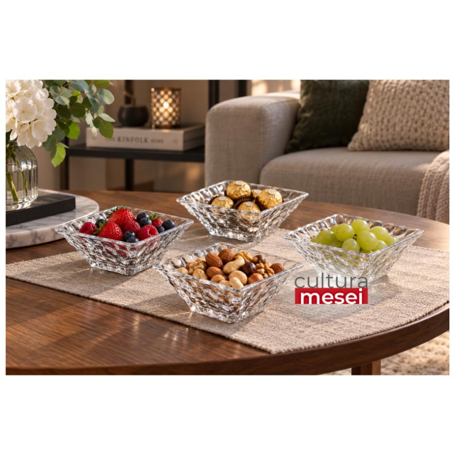 MARBLE - Boluri sticla cristalina Bohemia 11 cm (set 4 bucati)