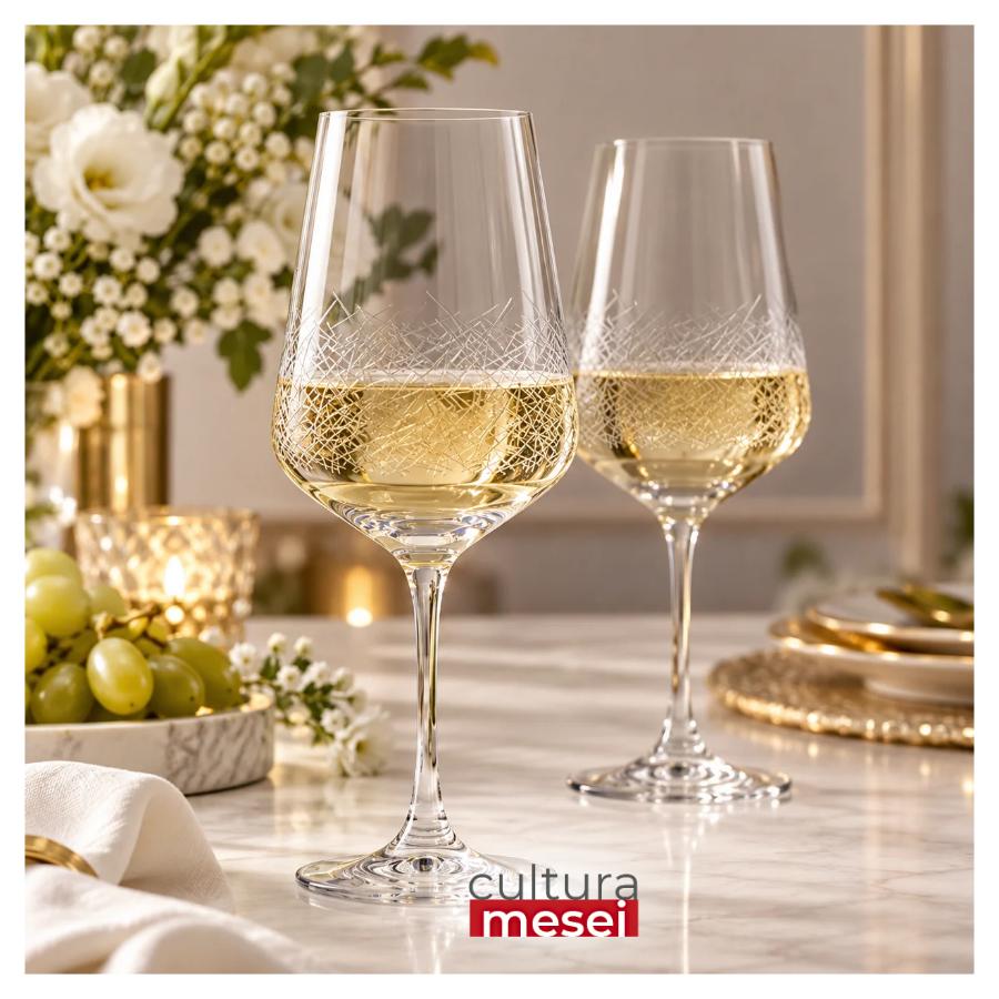 SANDRA FROZEN - Pahare vin sticla cristalina Bohemia 350 ml (set 6 bucati)