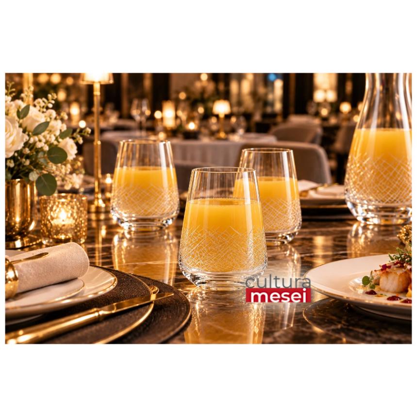 SANDRA FROZEN - Pahare apa sticla cristalina Bohemia 380 ml (set 6 bucati)