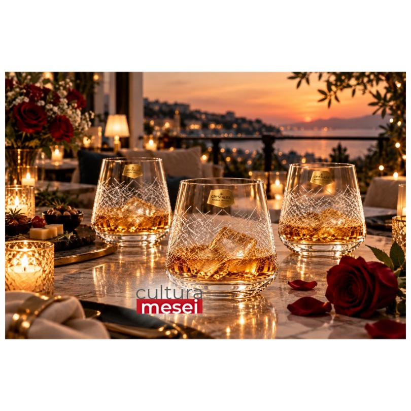 SANDRA FROZEN - Pahare whisky sticla cristalina Bohemia 290 ml (set 6 bucati)