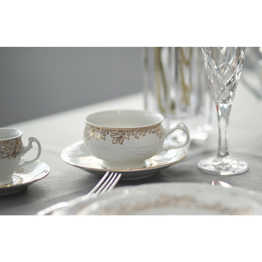 TULIP decor AUR - Serviciu de ceai portelan Bohemia (6 persoane - 12 piese)