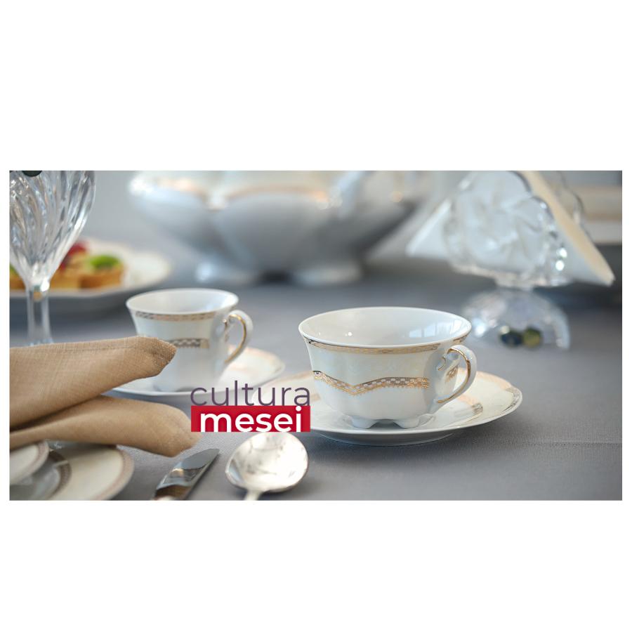 SOPHIA - Serviciu de ceai/cafea portelan (6 persoane - 12 piese)