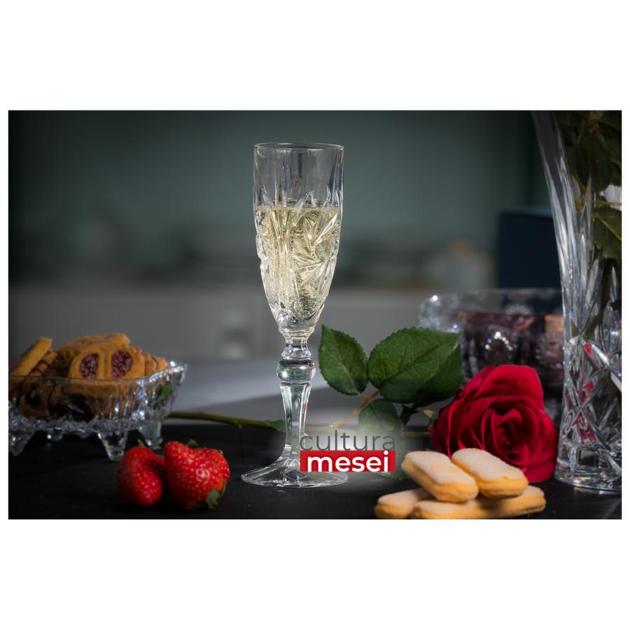 PINWHEEL - Pahare sampanie Cristal Bohemia 180 ml (set 6 bucati)