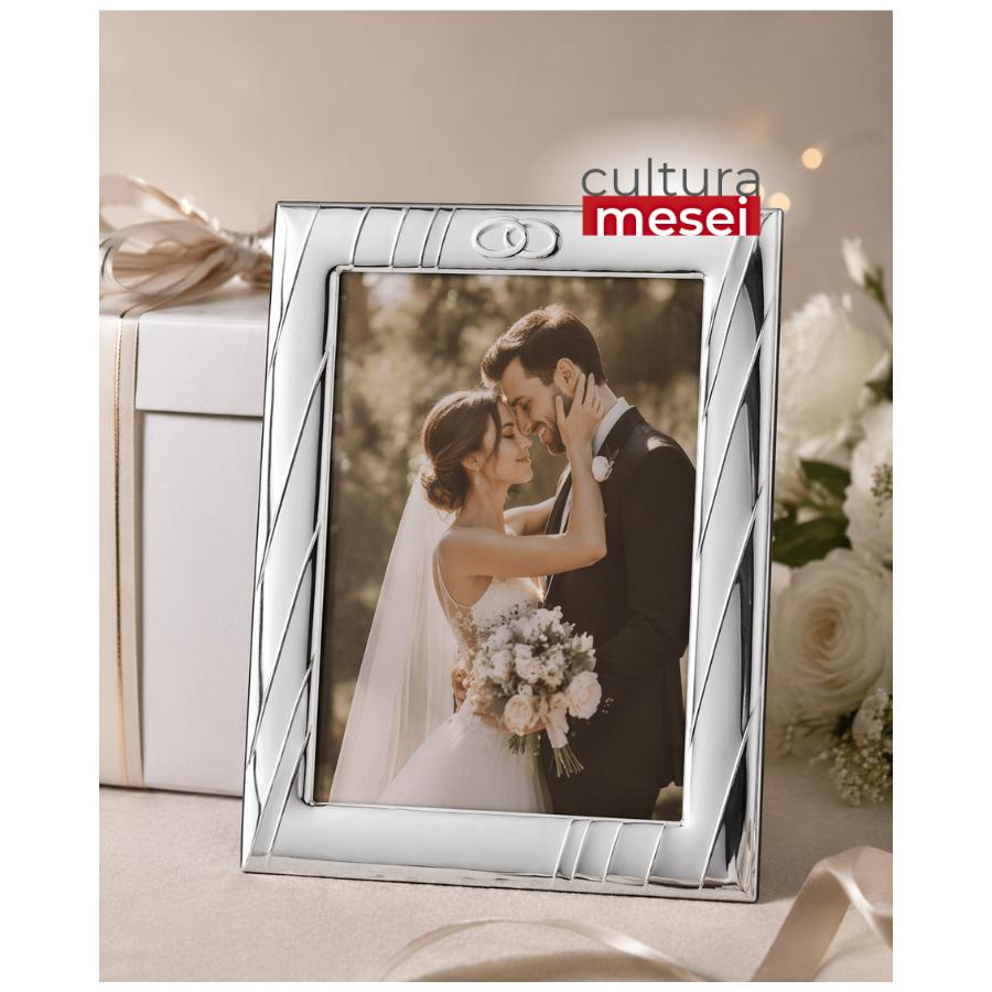 Rama Foto Argint "ROMA" 20x25 cm - verighete cadou Nunta